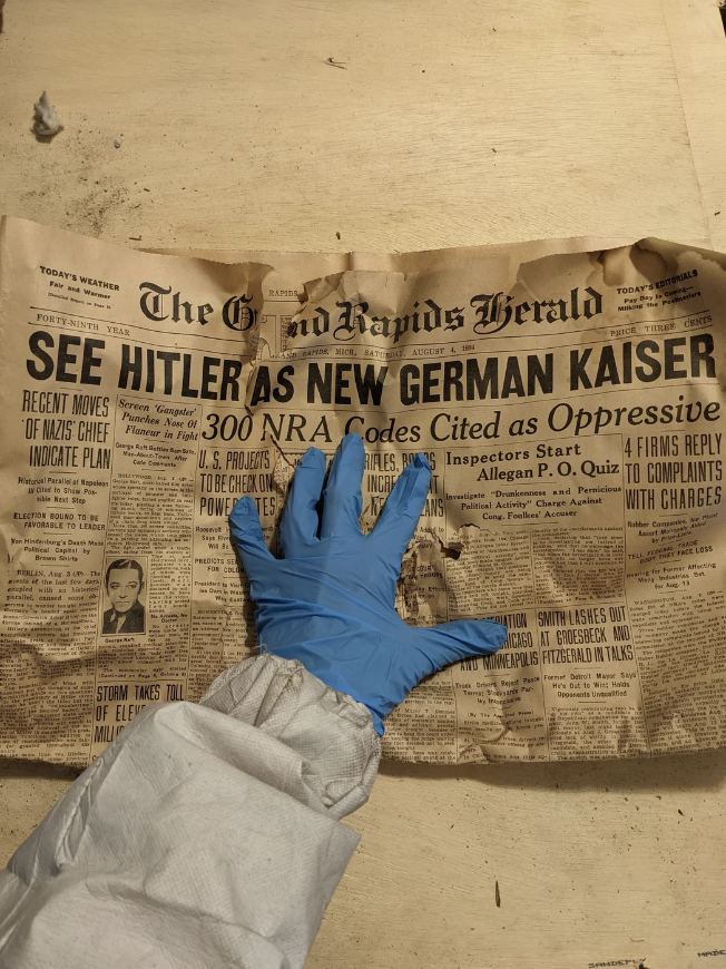 poster - The Gnd Rapids Herald See Hitler As New German Kaiser 300 Nra Codes Cited as Oppressive Regent Mines Of Nazis Chief Indicate Plan 1.S. Project Tore Che Ow Power Tes Ince 4 Firms Inspectors Start Allegan P. O. Quiz T Complaints With Charges Smiths